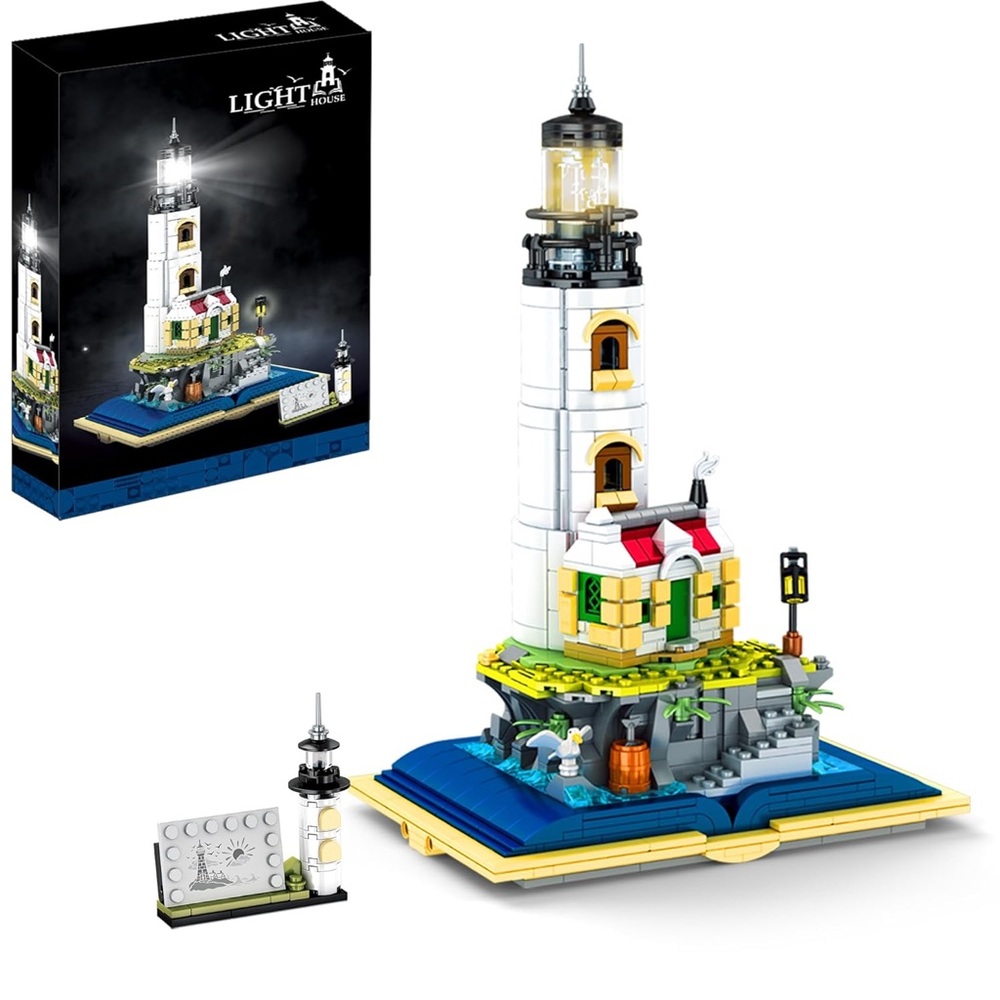 Magic Castle Lighthouse Building Set with Revolving Light Feature (1016pcs) NIB